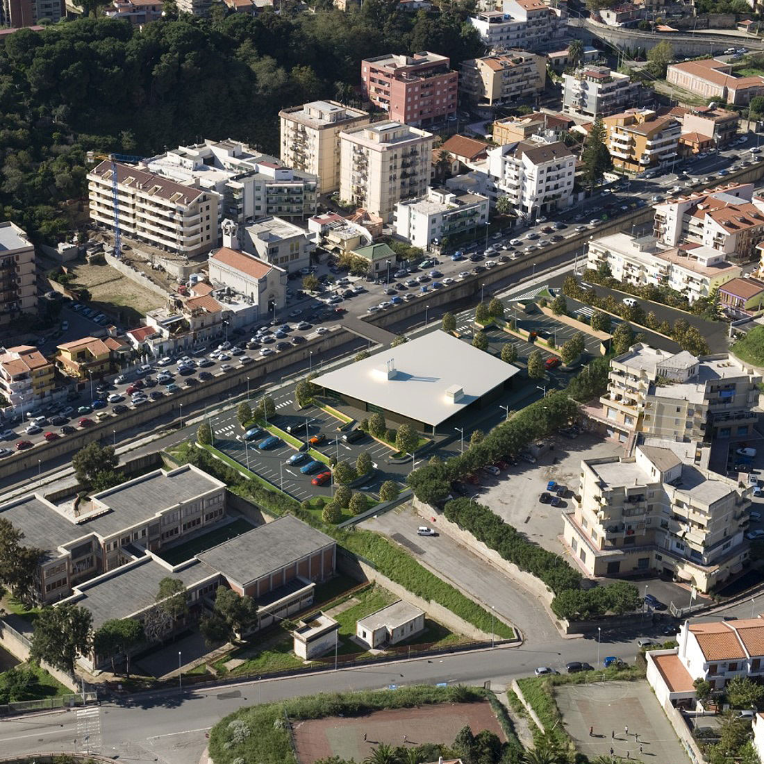 Fotomontaggio raffigurante la stazione Annunziata