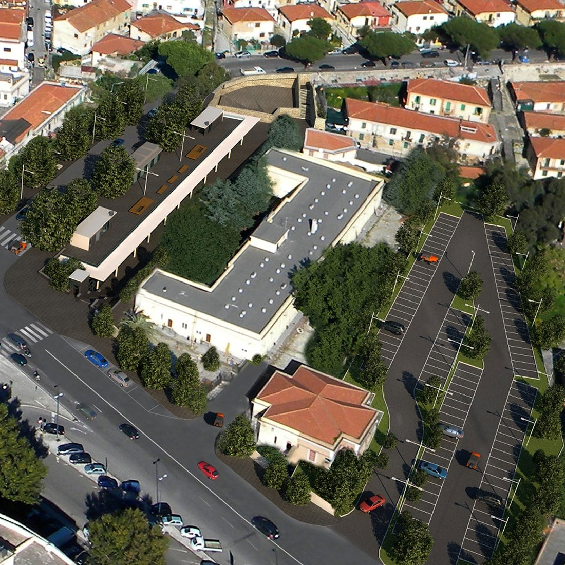 Fotomontaggio raffigurante la stazione Europa