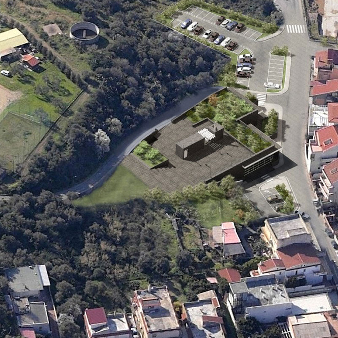 Fotomontaggio raffigurante la stazione Papardo